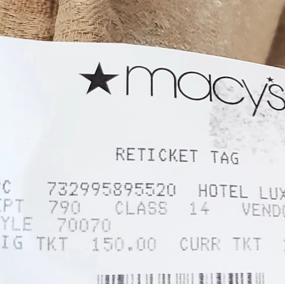 Hotel Collection Macy's Set Of 2 Metallic Stone Gold European Pillow Shams, NWT